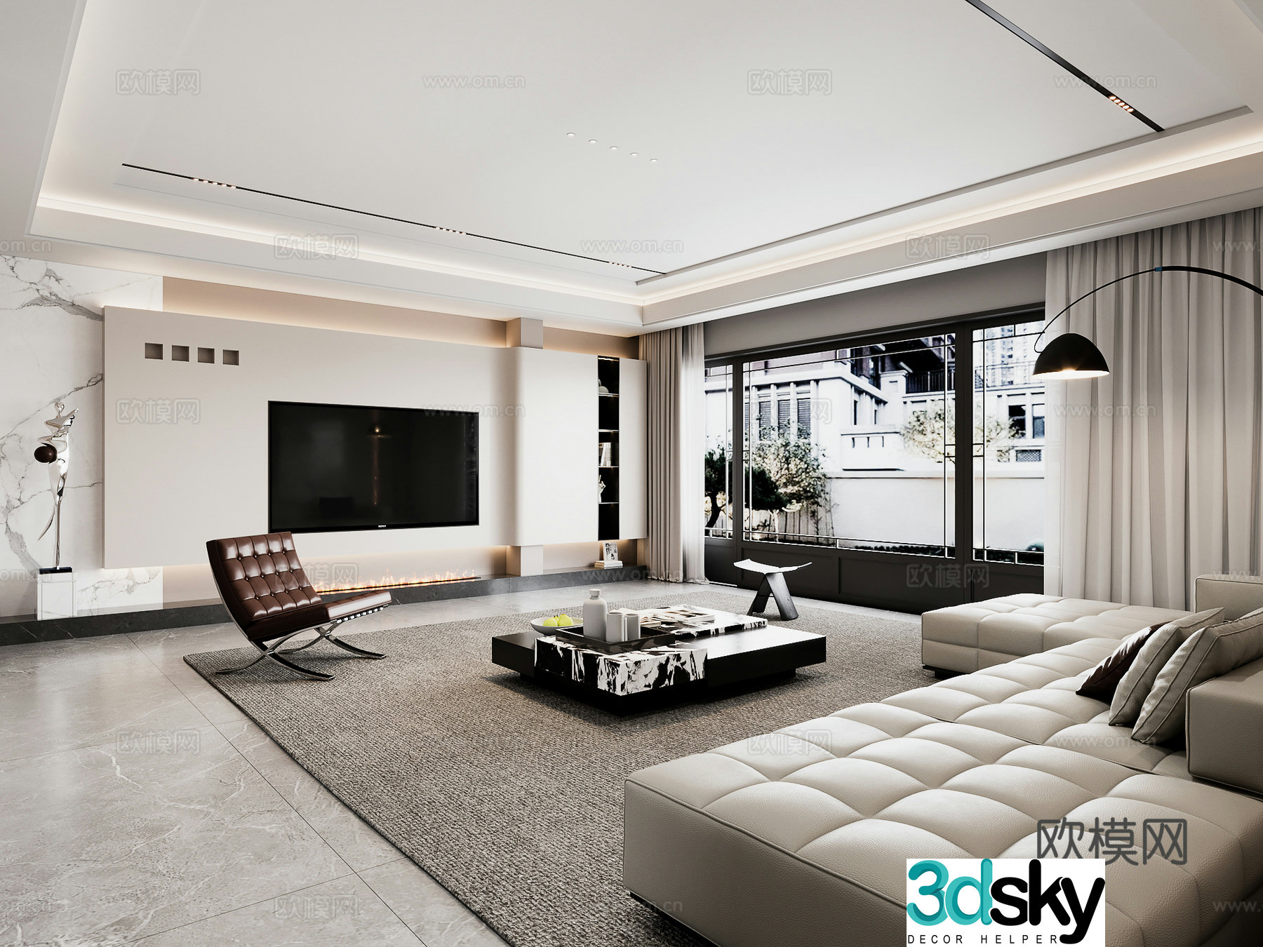 Modern living room 3d model