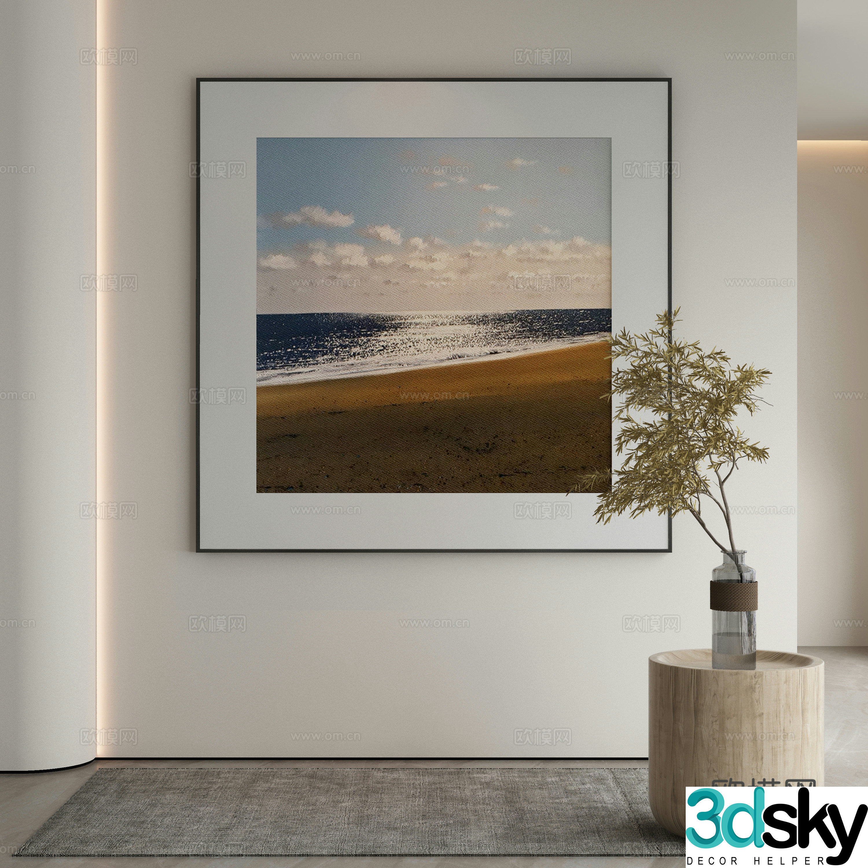 Modern Wasabi Hanging Painting Oil Painting 3D Model