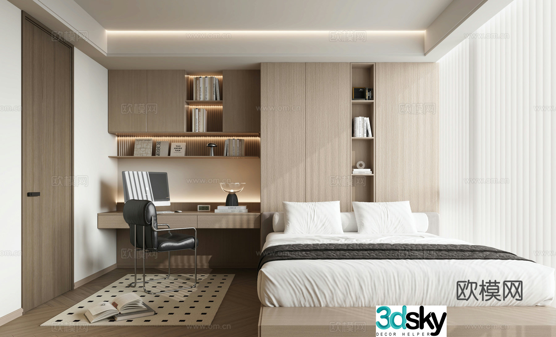 Modern tatami bedroom 3d model