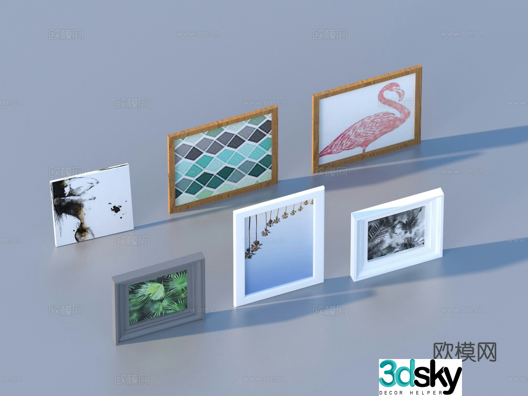 Decorative painting Hanging painting Photo frame 3d model