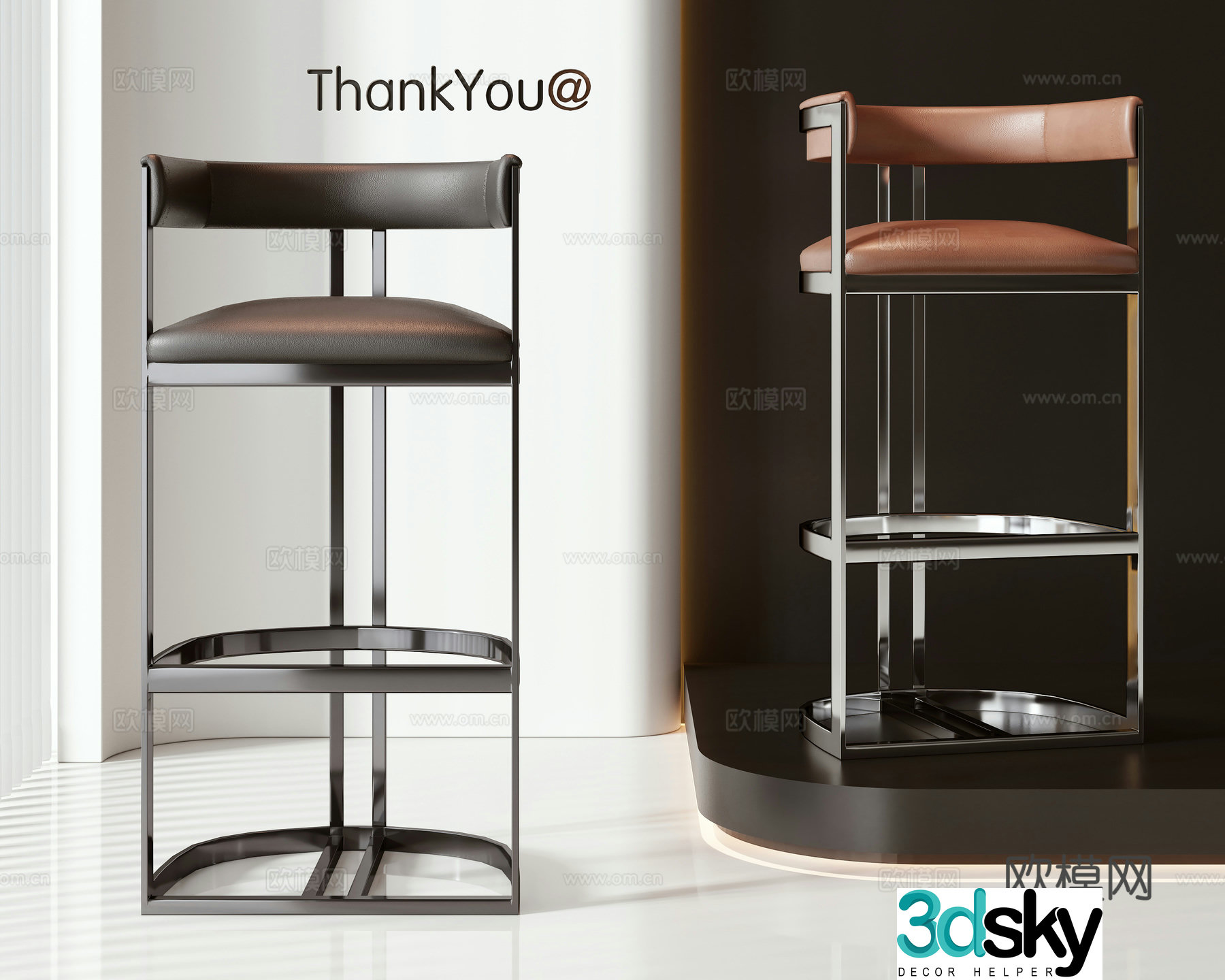 Modern bar chair 3d model