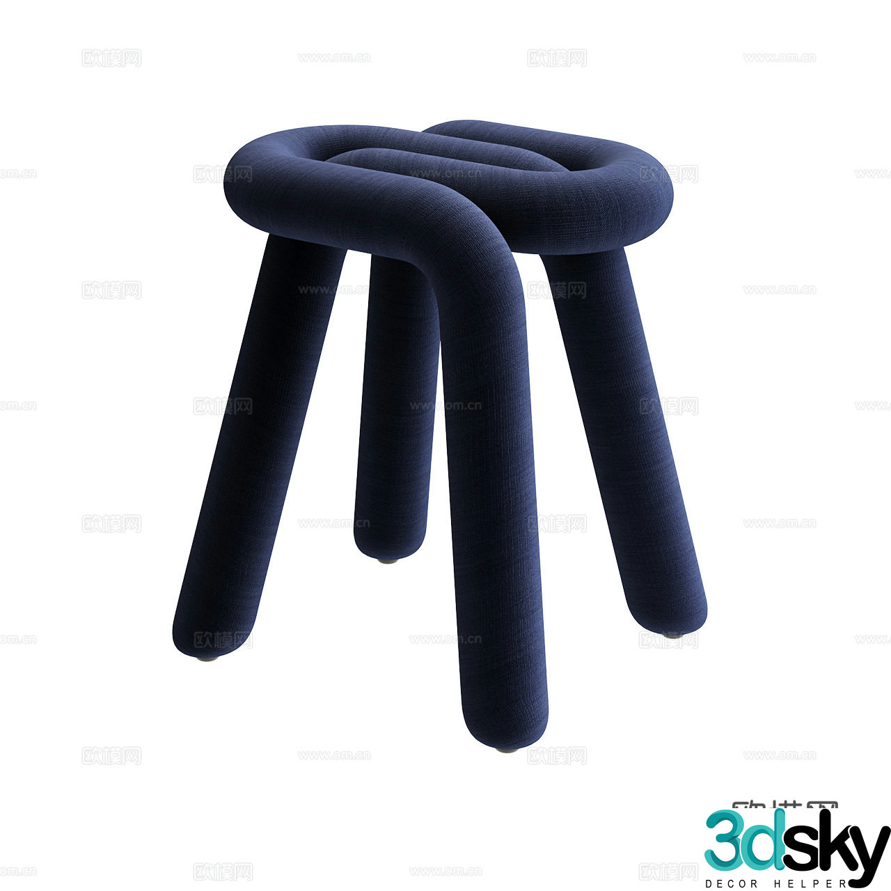 Moustache Minimalist stool Fabric stool Sofa stool Makeup stool Small stool 3D model