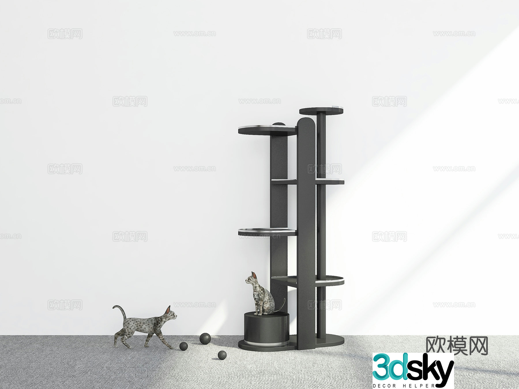 Modern Cat Climbing Frame 3D Model