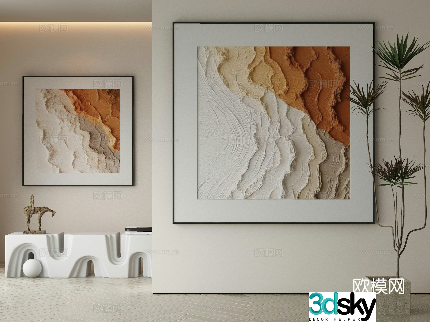 Modern Wasabi Hanging Painting Oil Painting 3D Model
