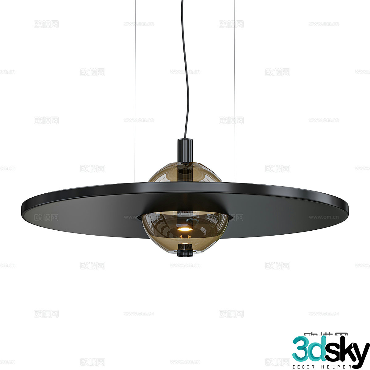 Modern minimalist disc decorative chandelier 3d model