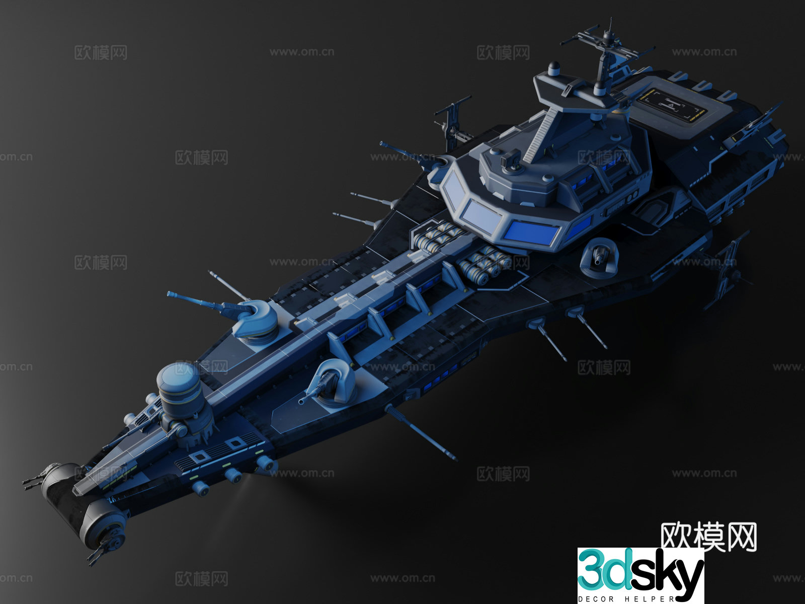 Sci-Fi spaceship battleship 3D model assets Sci-Fi Kits Space3d model