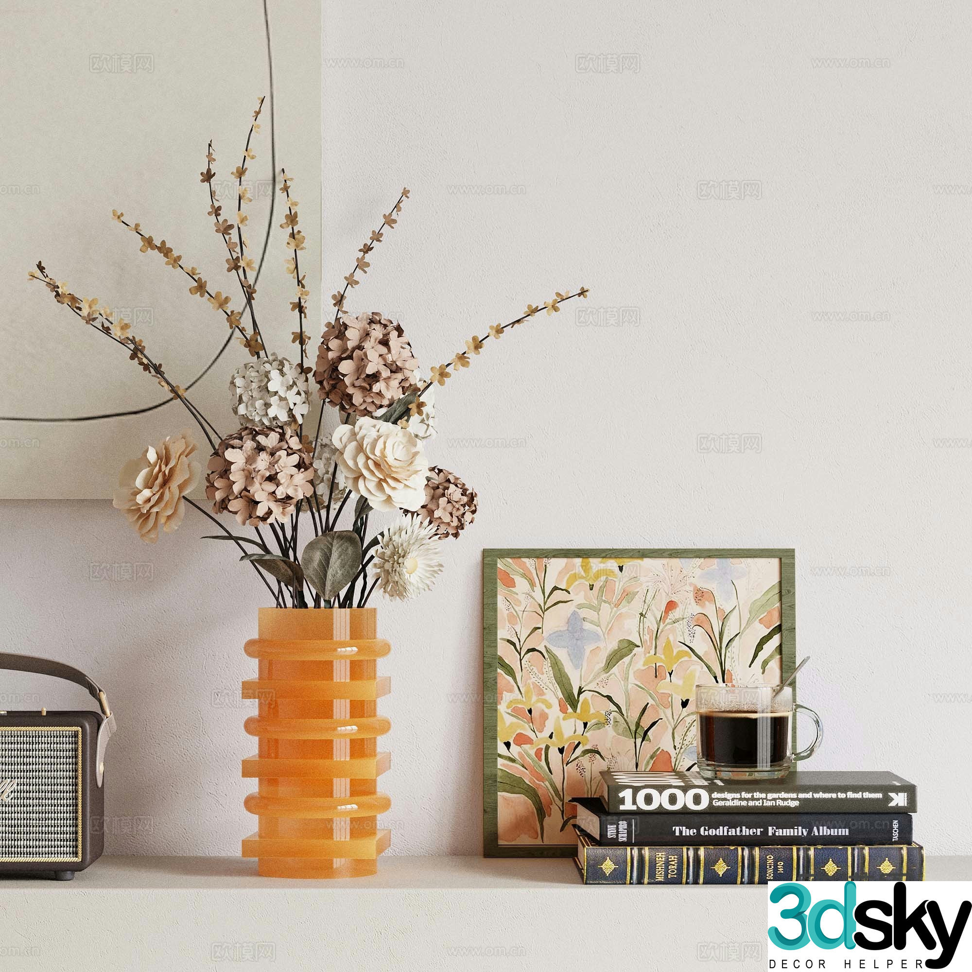 Orange cream wind vase 3d model