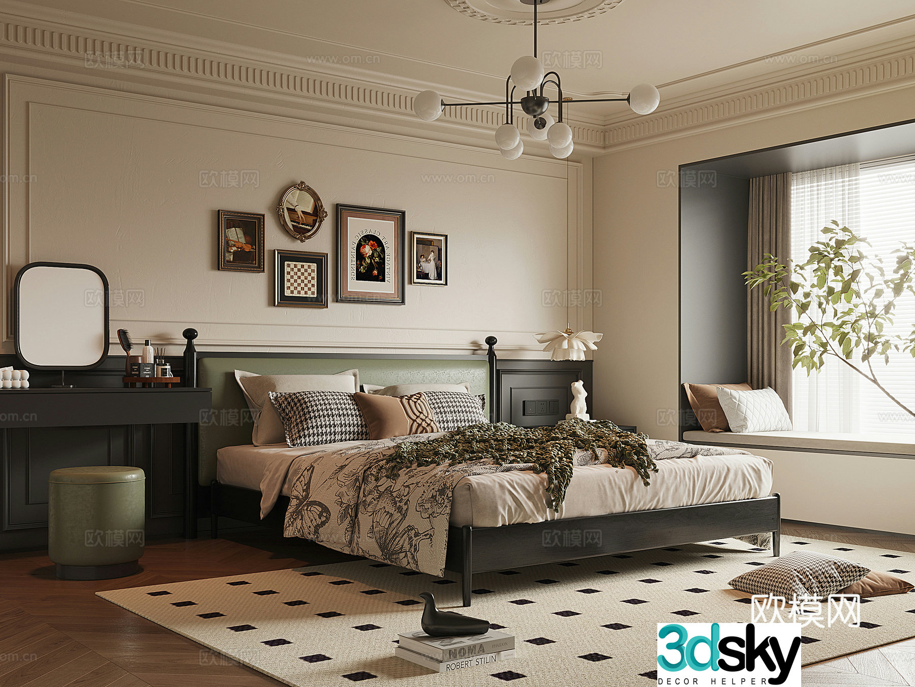 French medieval style home bedroom 3D model