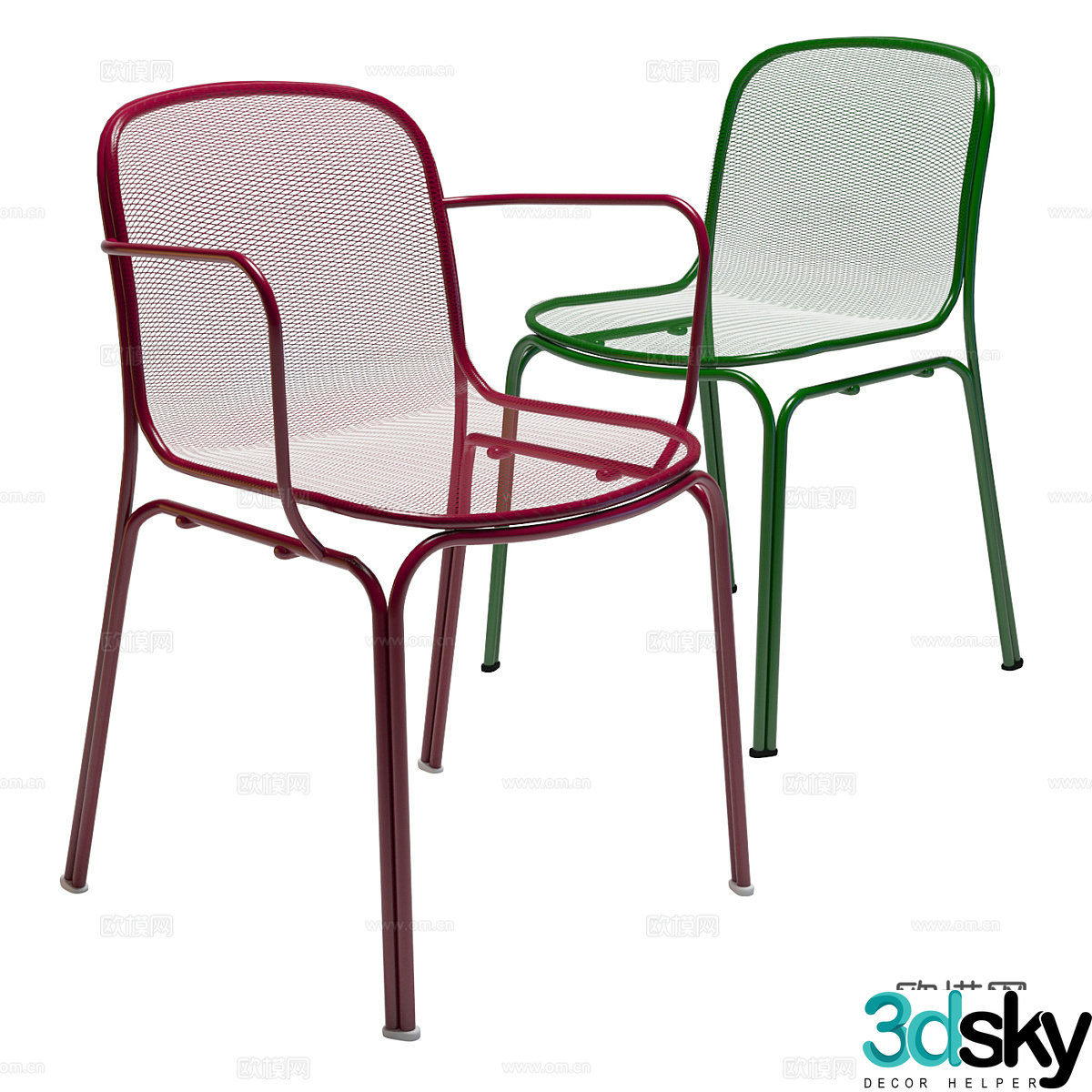 Modern minimalist stainless steel chair 3d model
