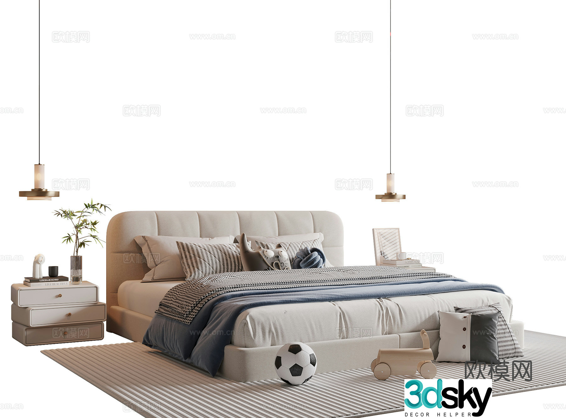 Modern children’s bed 3d model