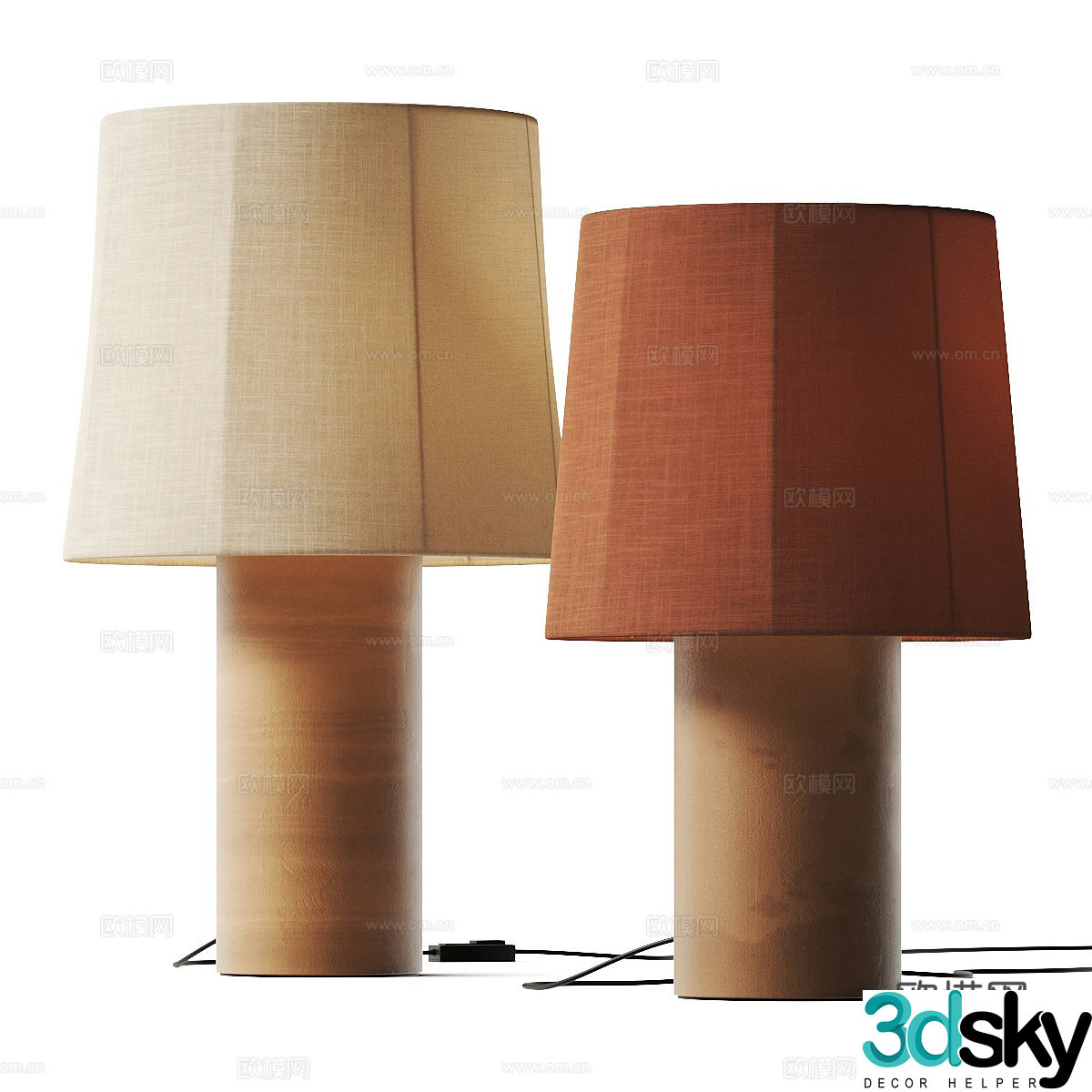 New Chinese style Wasabi fabric table lamp 3D model