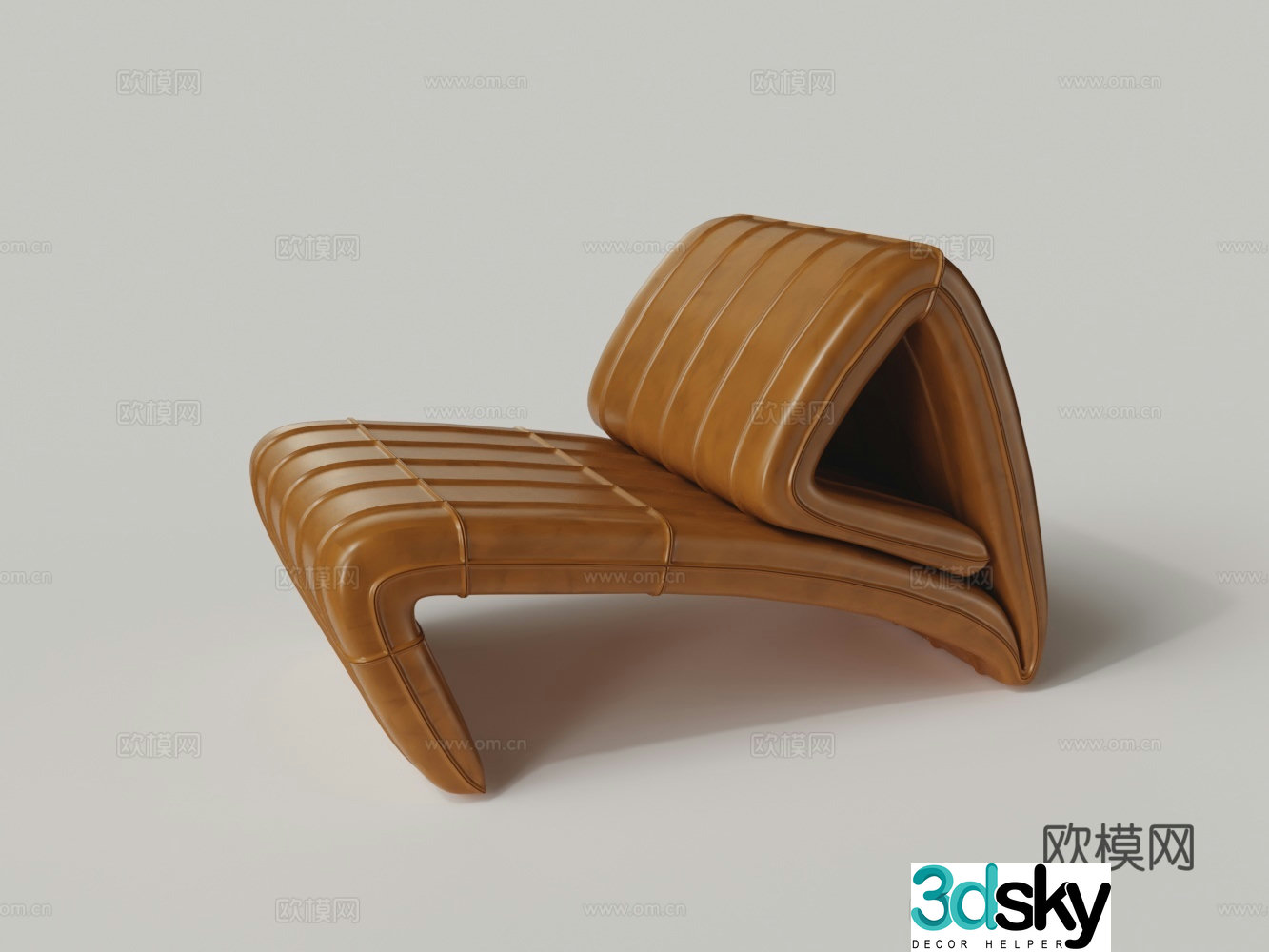Modern leather lounge chair 3d model