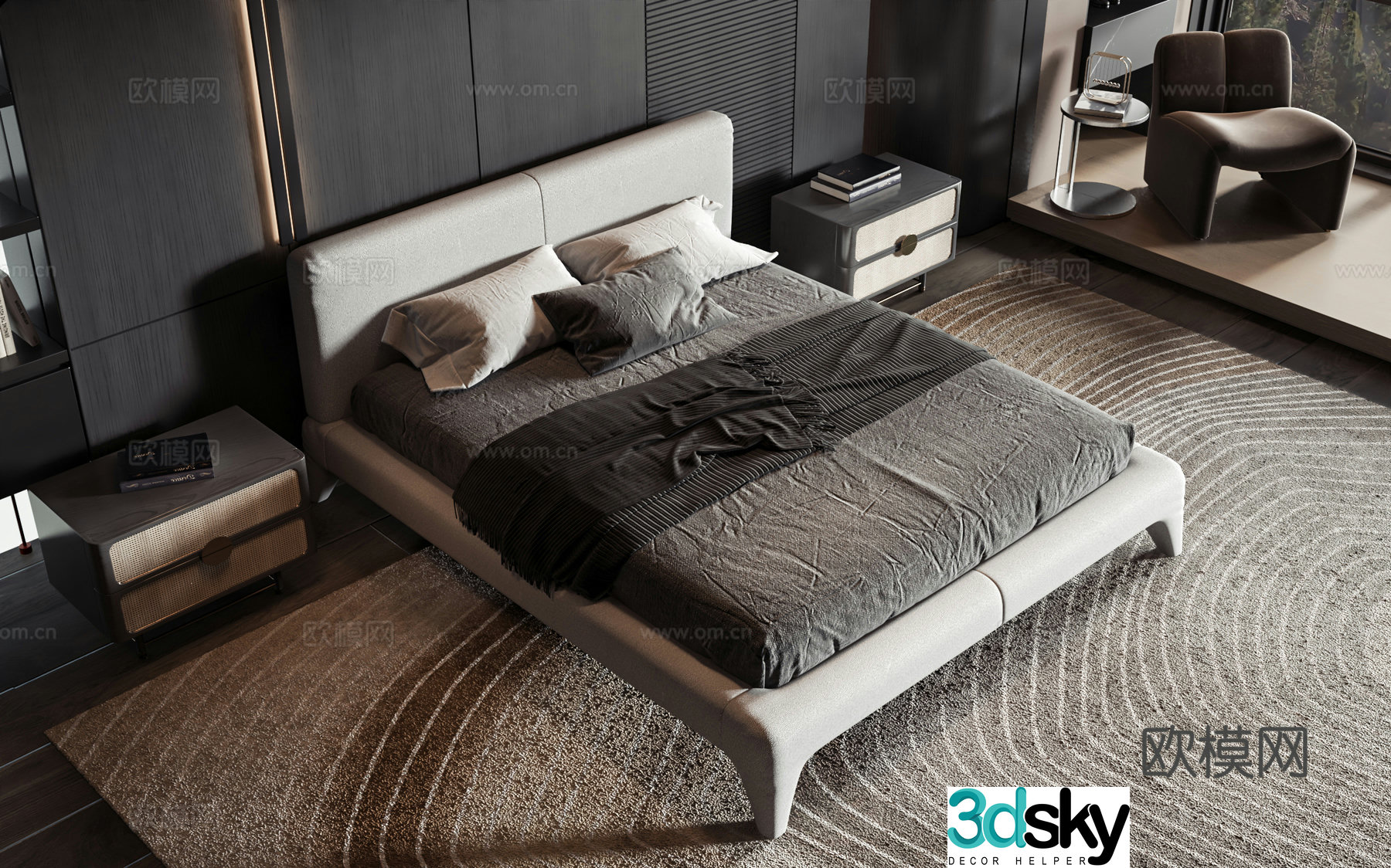 Modern style product bed 3d model