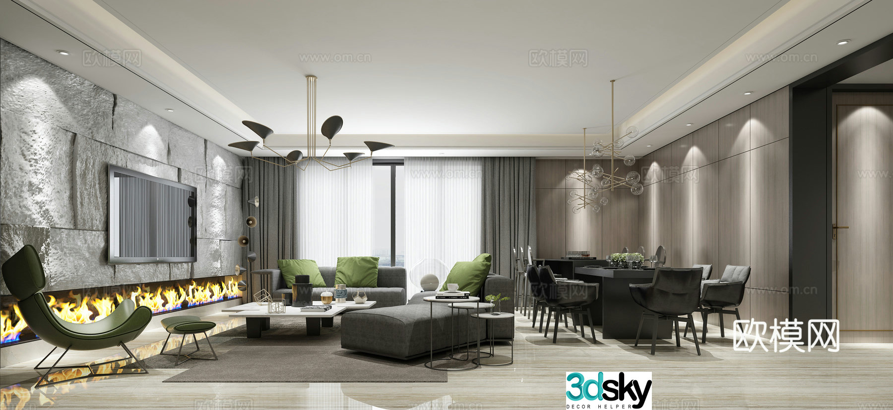 Modern living room Living room 3d model
