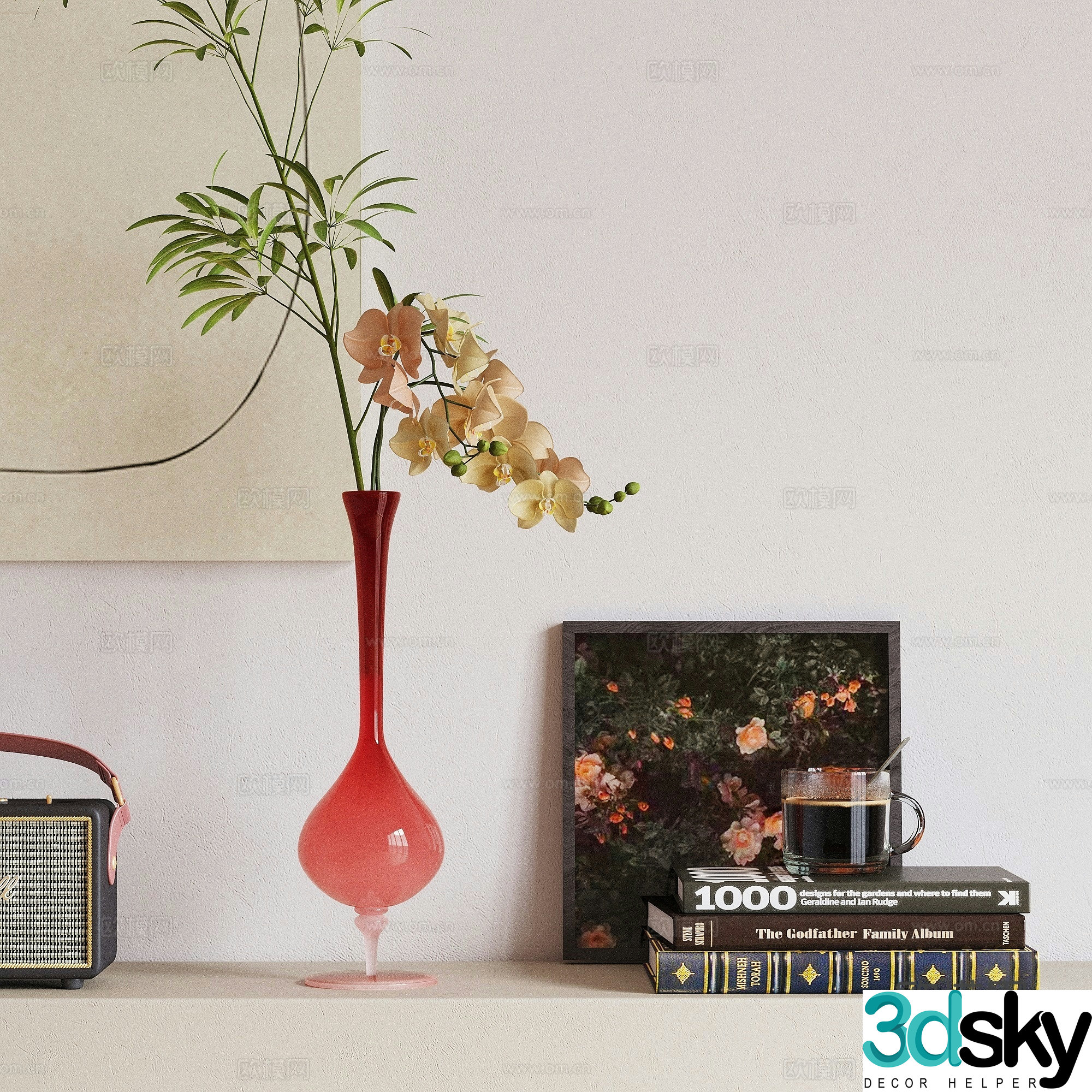 French pink vase 3d model