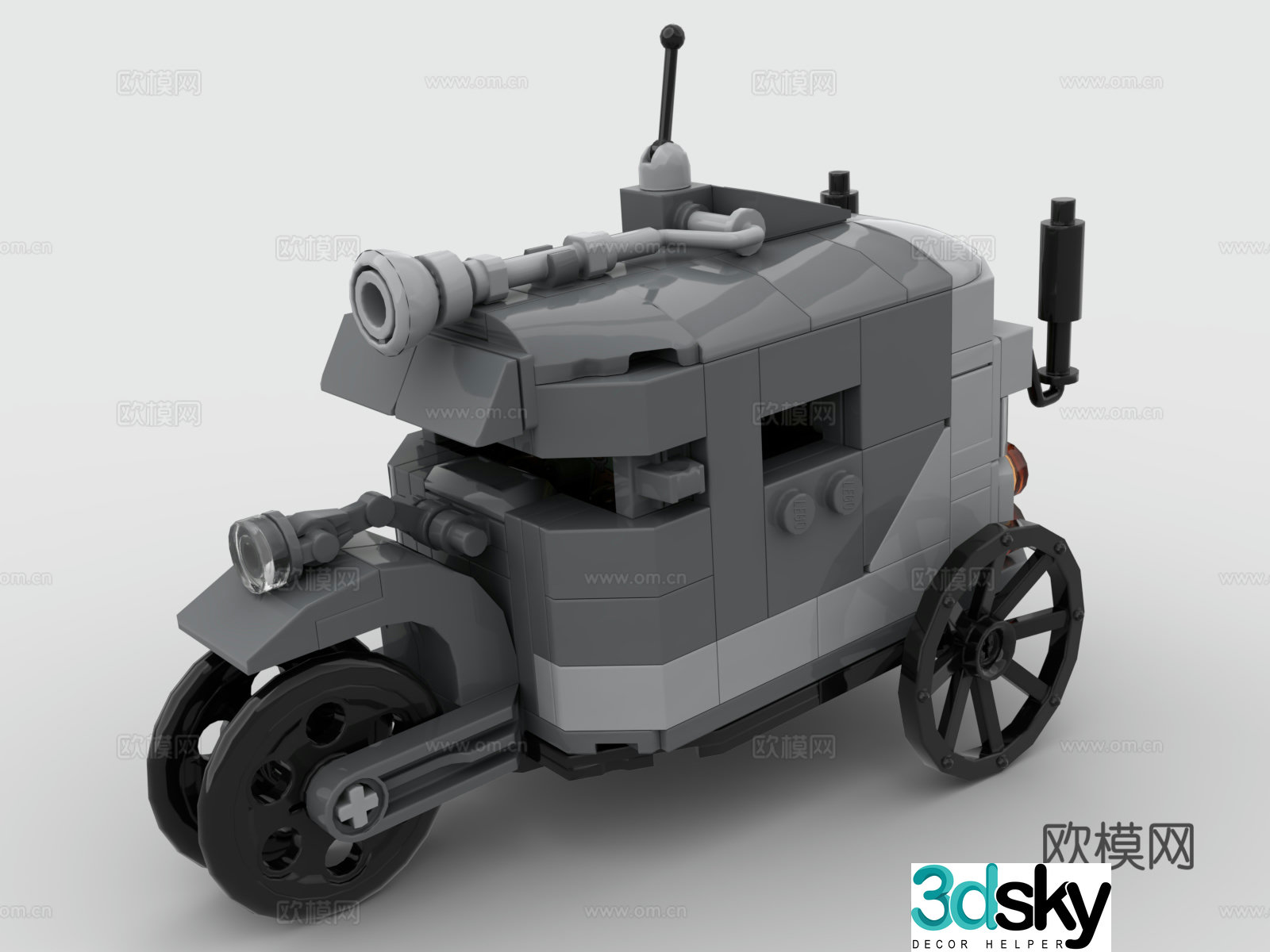 Lego LEGO Toys Building Blocks Carriage Chariot Fighting Tricycle 3D Model