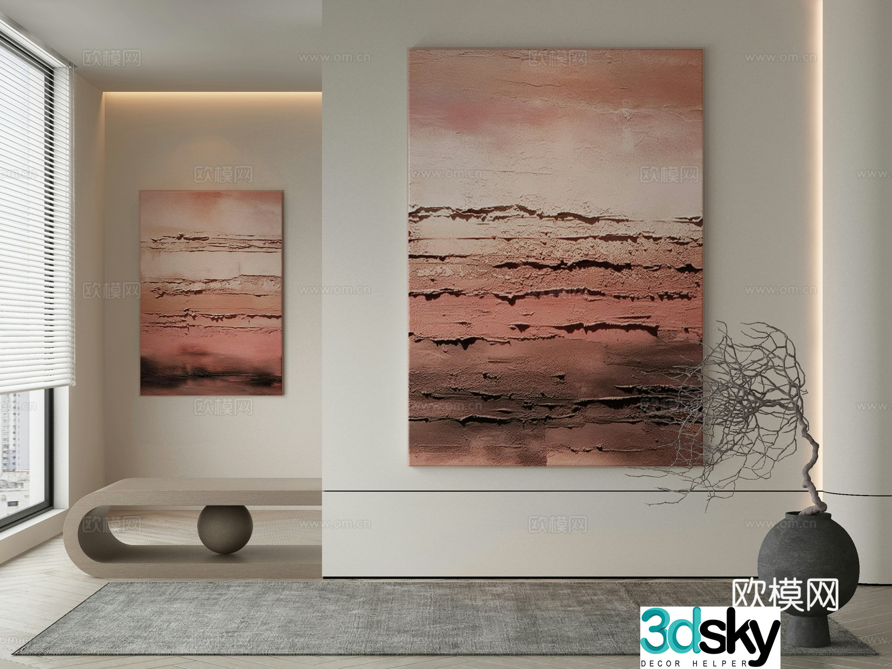 Modern Wasabi Hanging Painting Oil Painting 3D Model