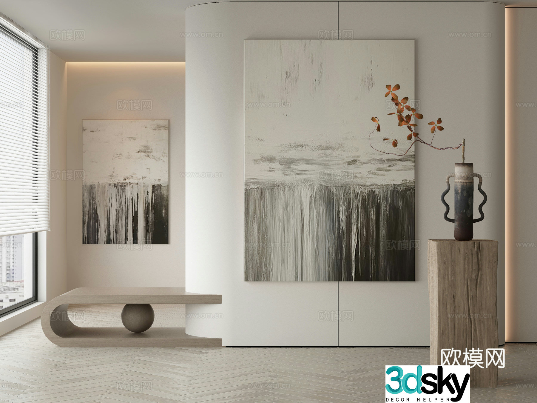 Modern Wasabi Hanging Painting Oil Painting 3D Model