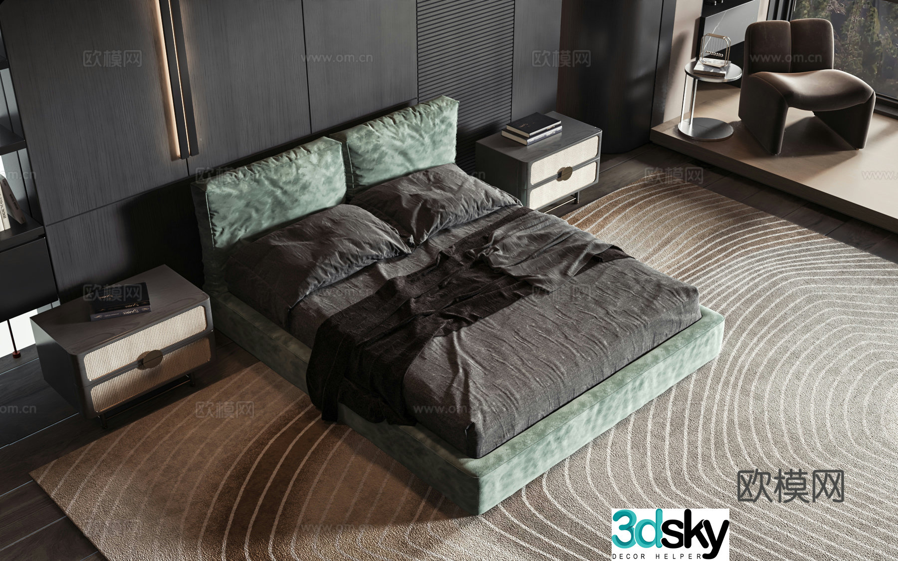 Modern style product bed 3d model