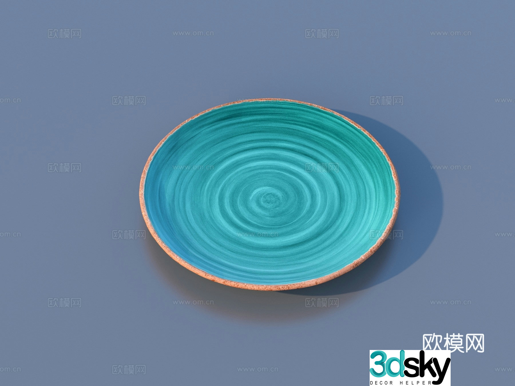 Iron plate tray tableware plate kitchen utensils 3d model