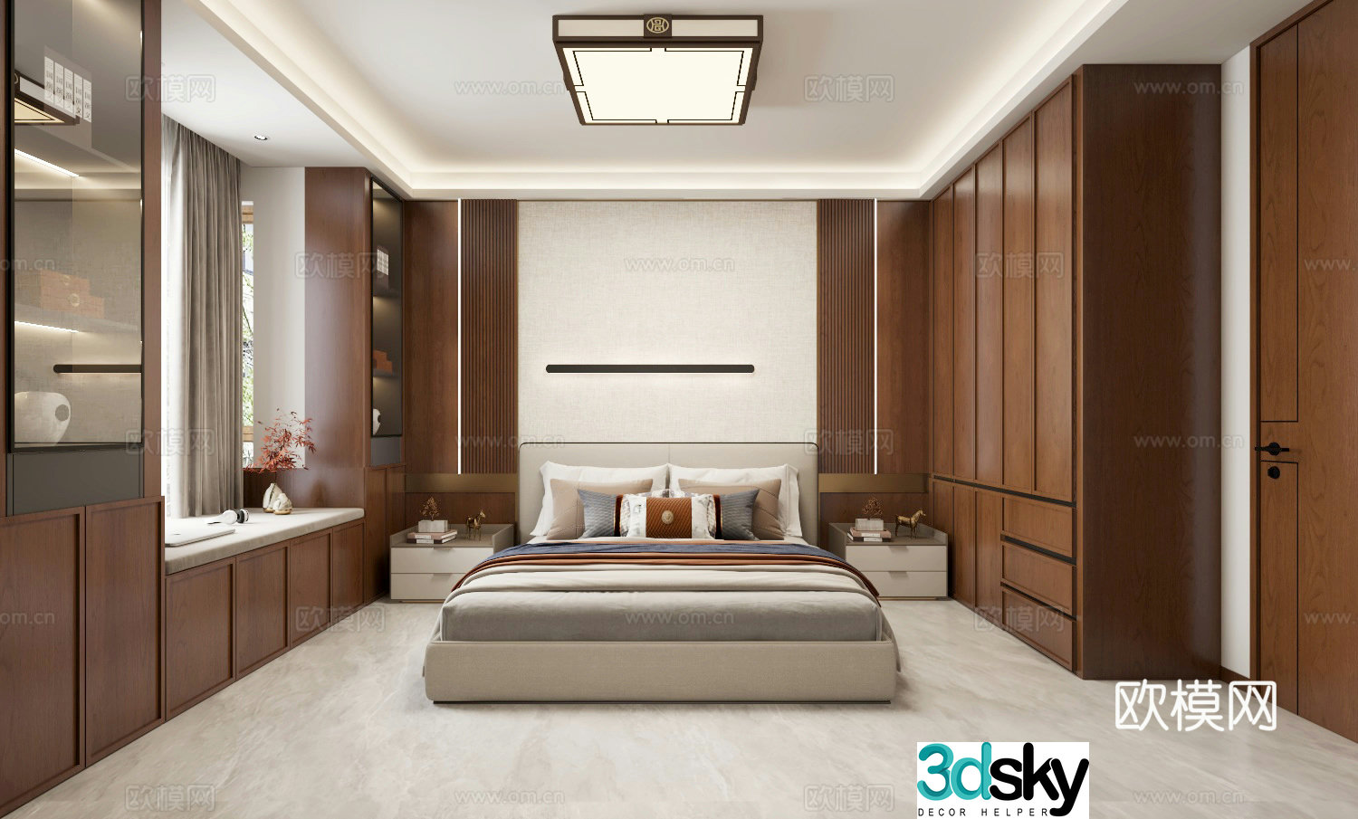 New Chinese bedroom 3D model