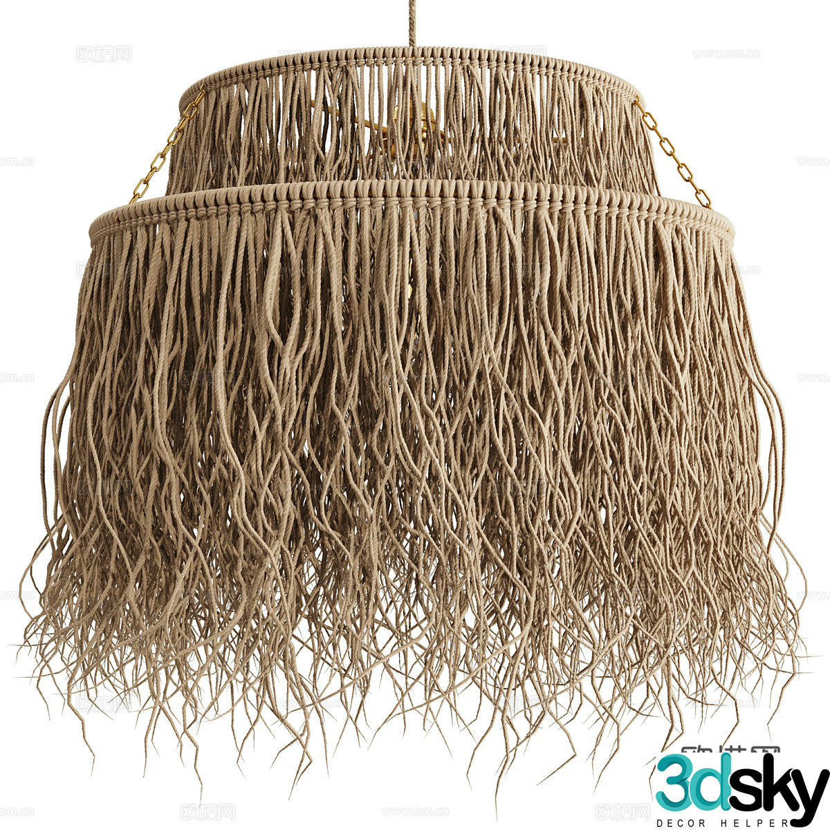 New Chinese style wasabi decorative chandelier 3D model