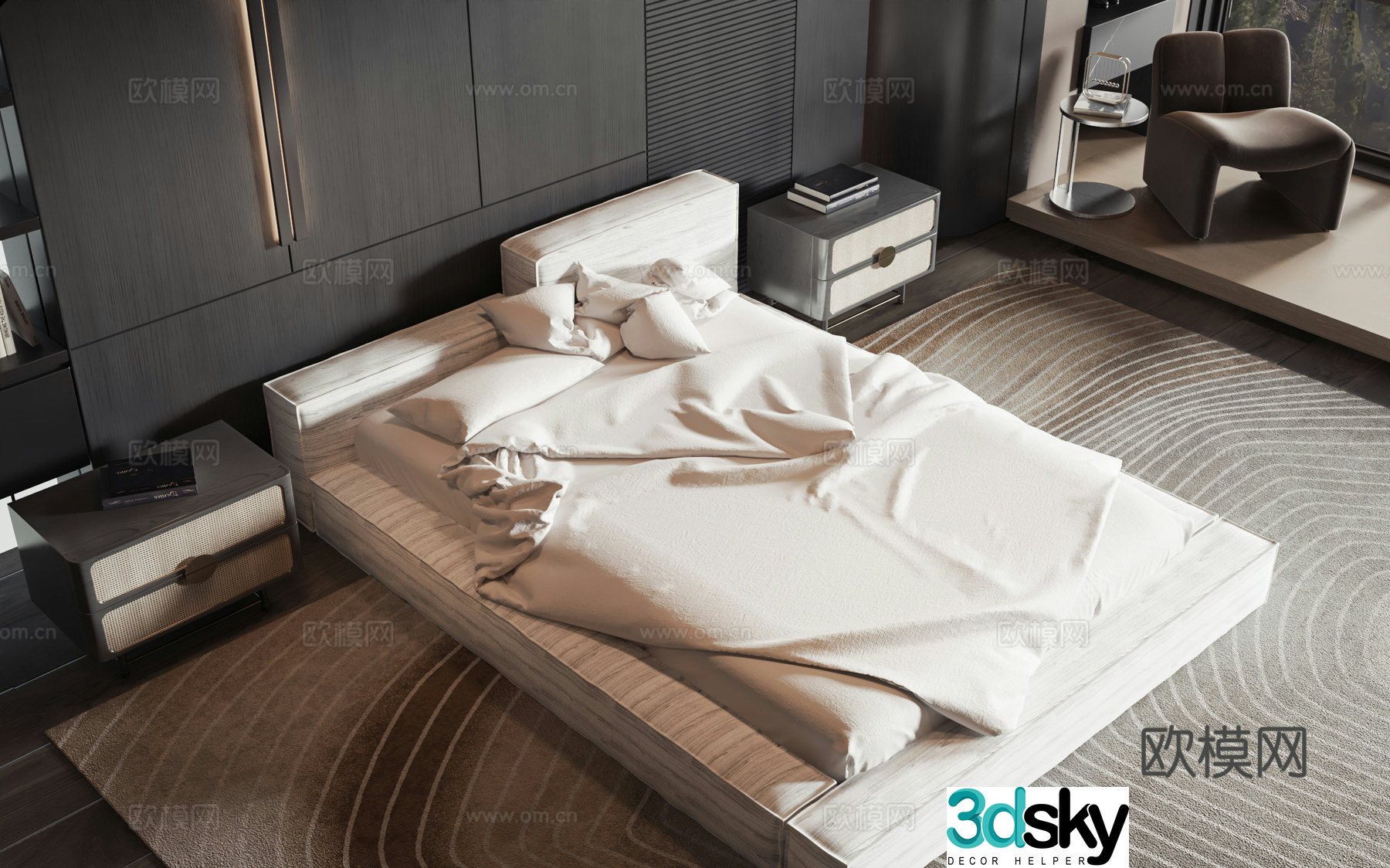 Modern style product bed 3d model