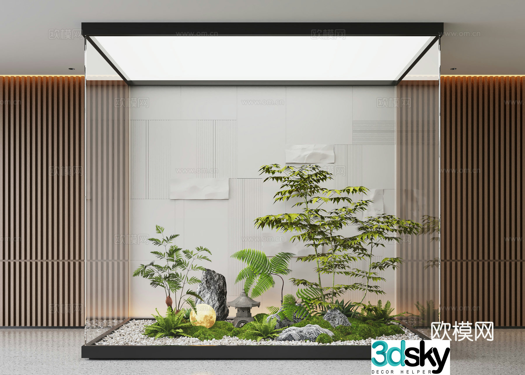 Modern interior landscape landscaping moss landscape landscape sketch 3d model