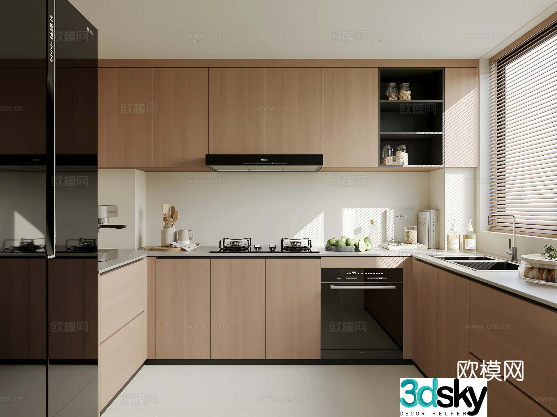 Modern home kitchen 3d model