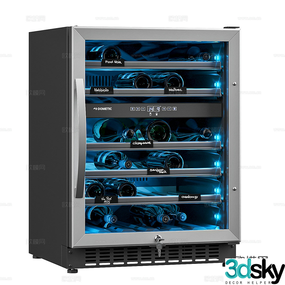 Modern minimalist constant temperature wine cabinet refrigerator wine cabinet 3D model