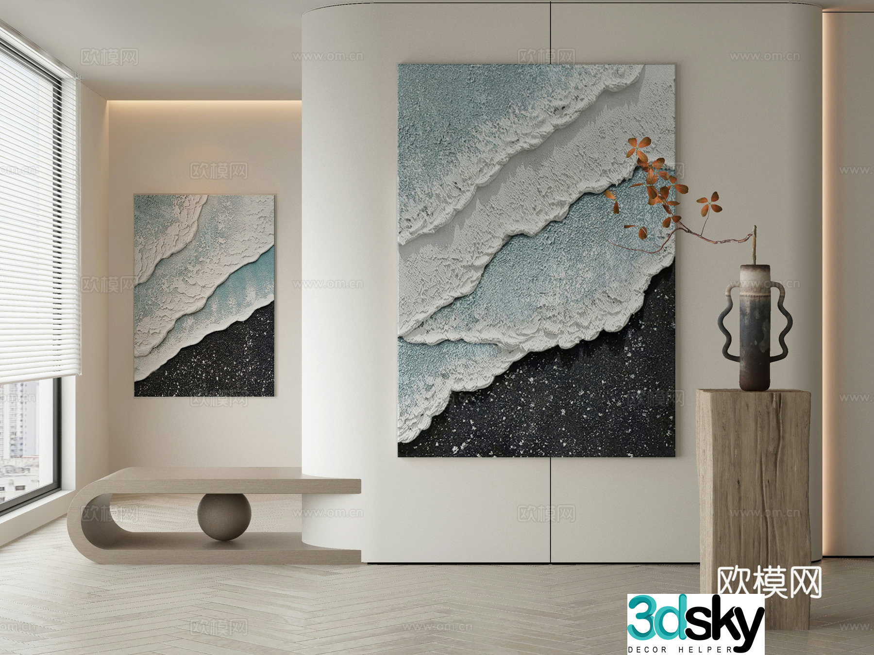 Modern Wasabi Hanging Painting Oil Painting 3D Model