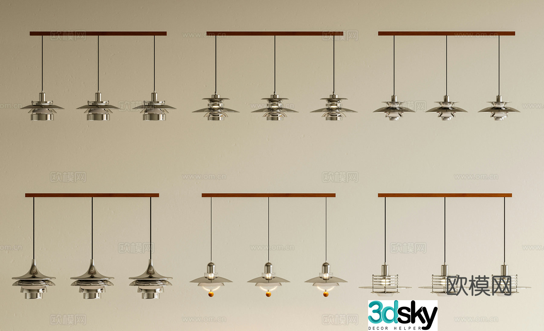 Ancient industrial chandeliers metal vintage chandeliers restaurant bar steak lights Bauhaus creative chandeliers meal 3d model