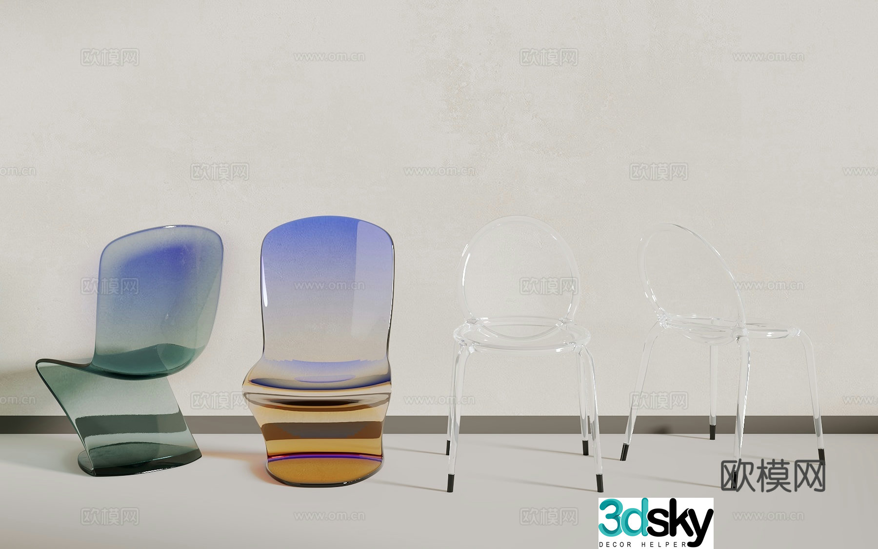 Modern dining chair 3d model