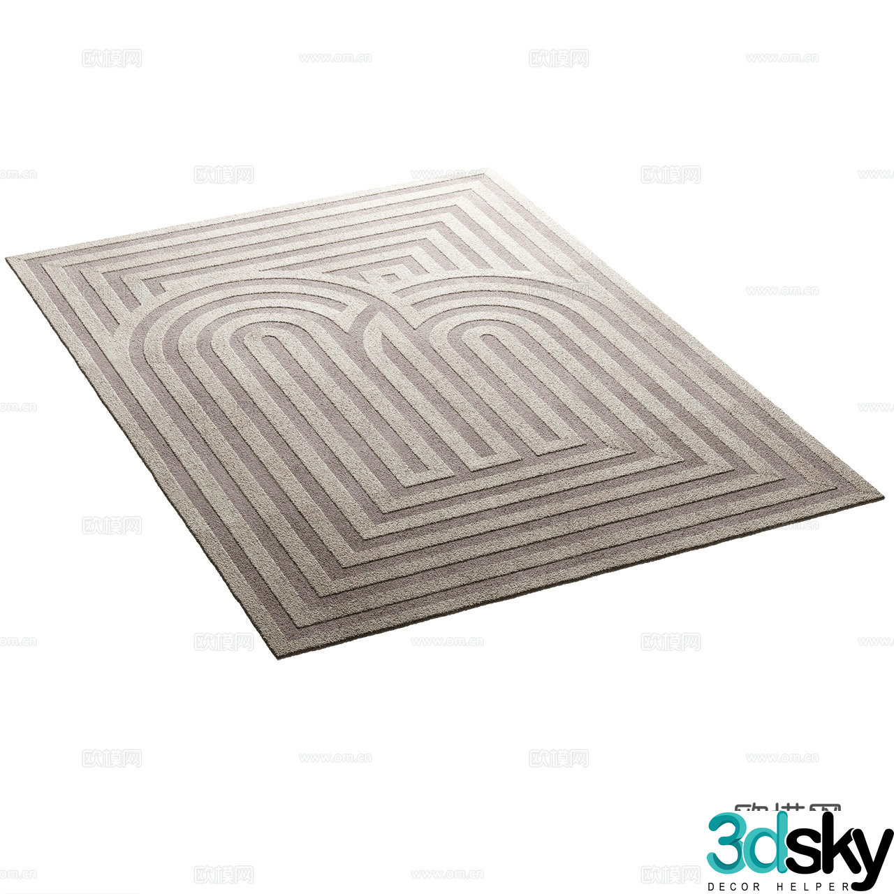 Feyyn Classic Beige Carpet Abstract Carpet Simple Carpet Square Carpet 3D Model