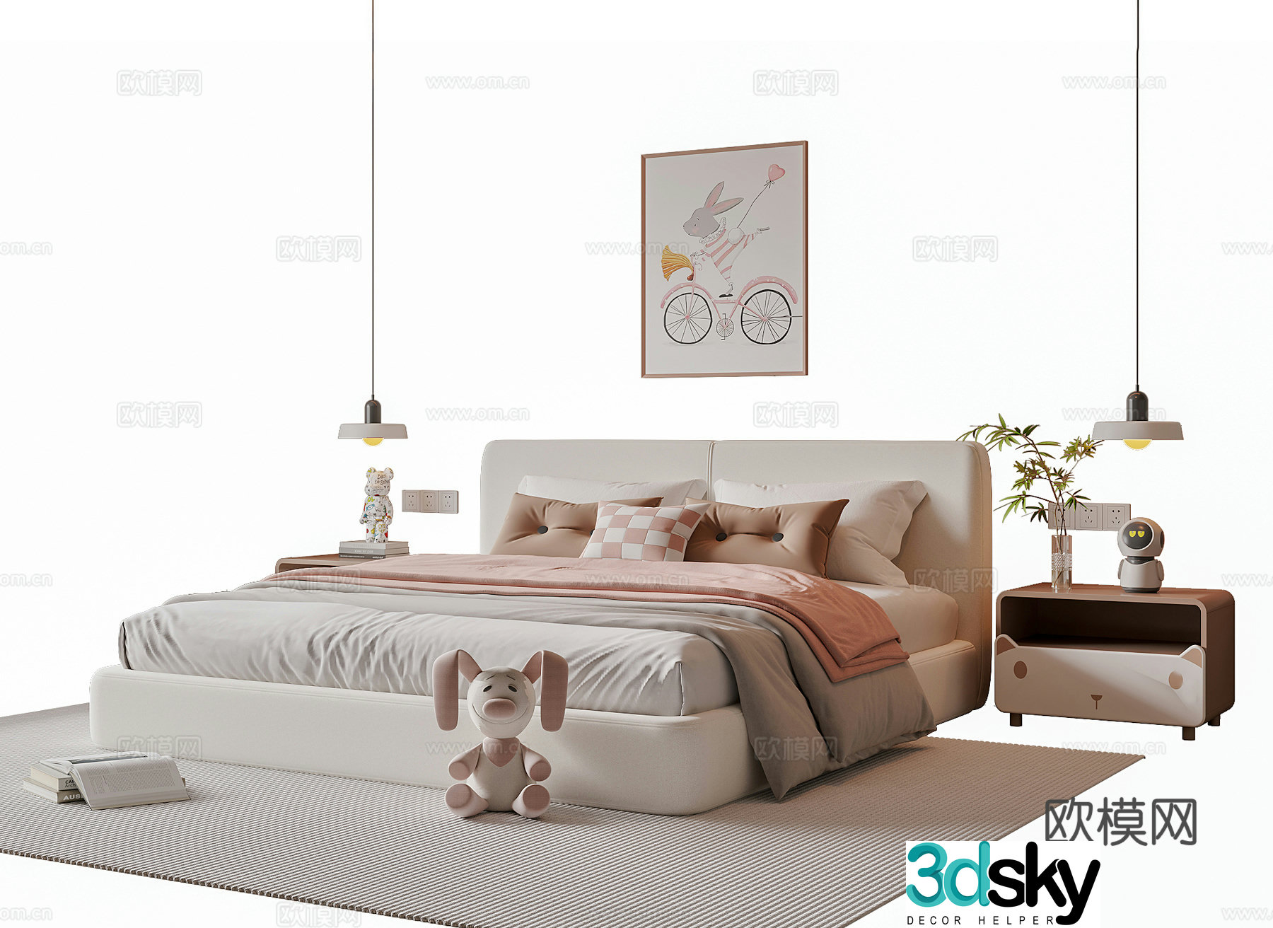 Modern children’s bed 3d model