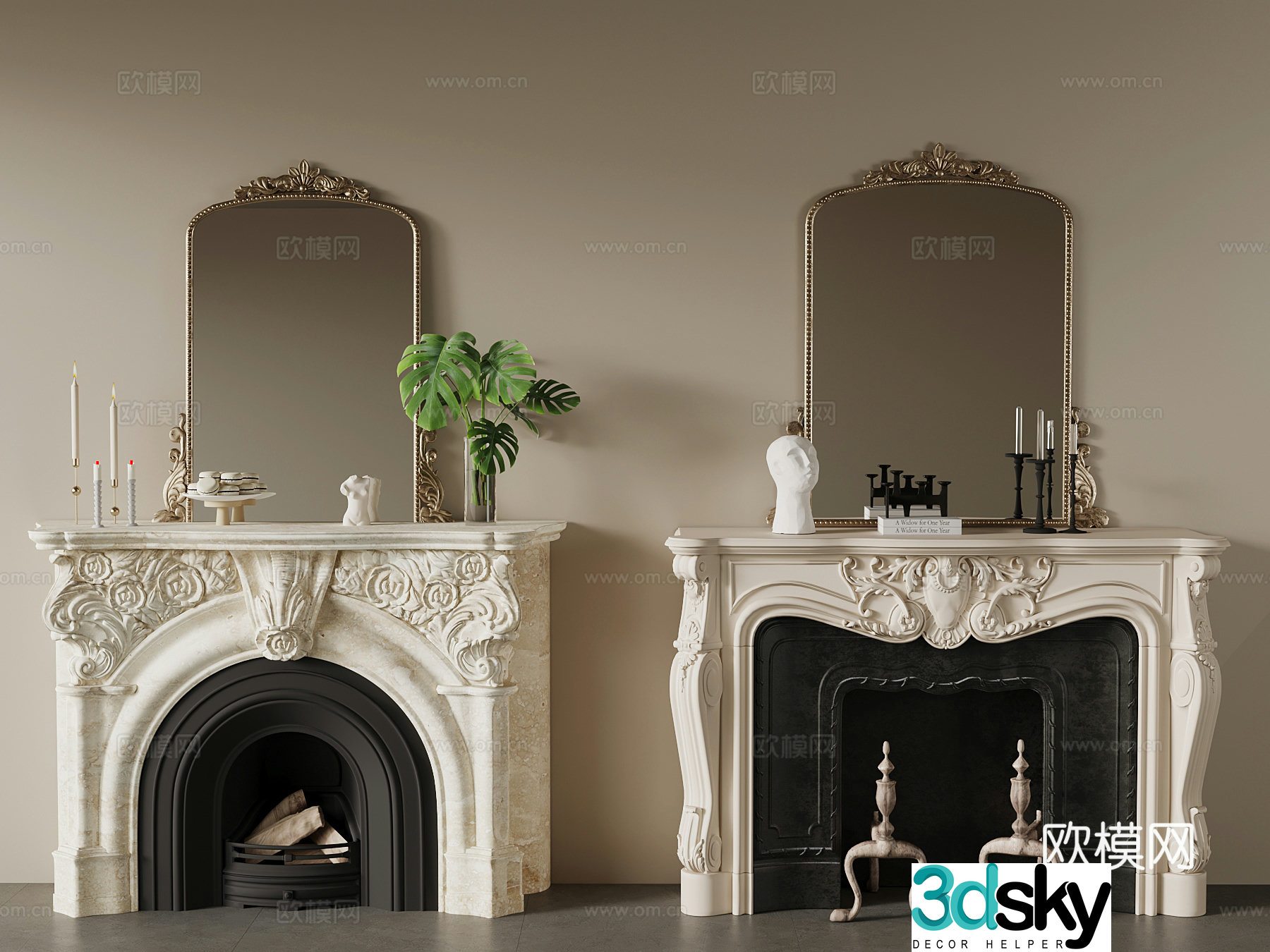 Fireplace French fireplace 3d model