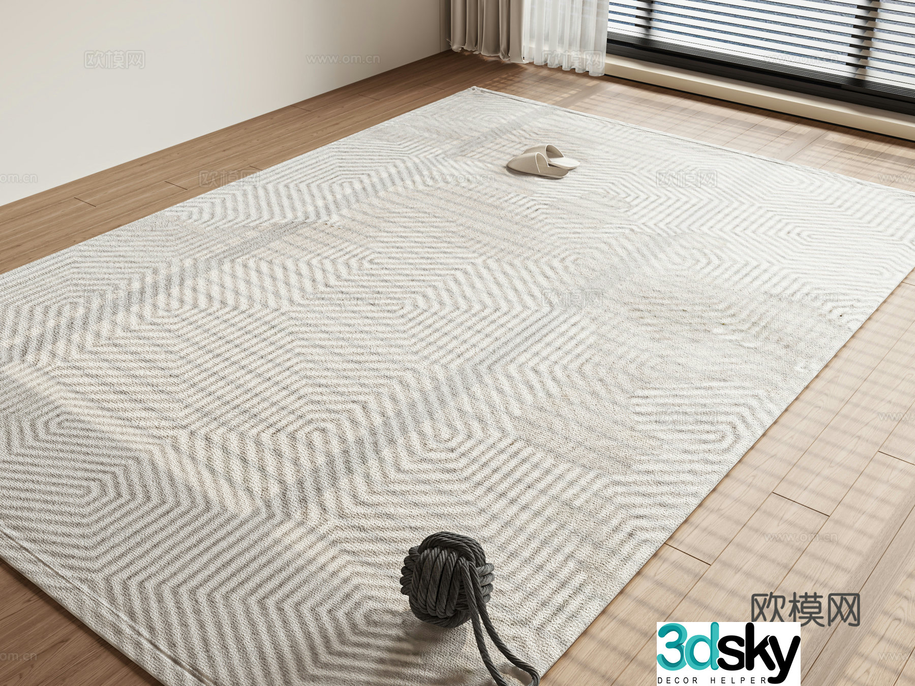 Modern style carpet 3d model