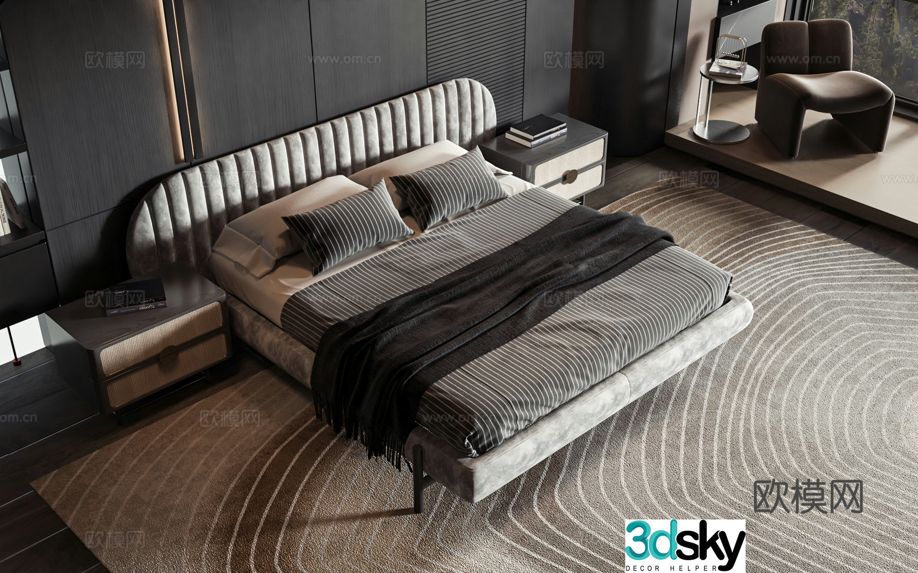 Modern style product bed 3d model