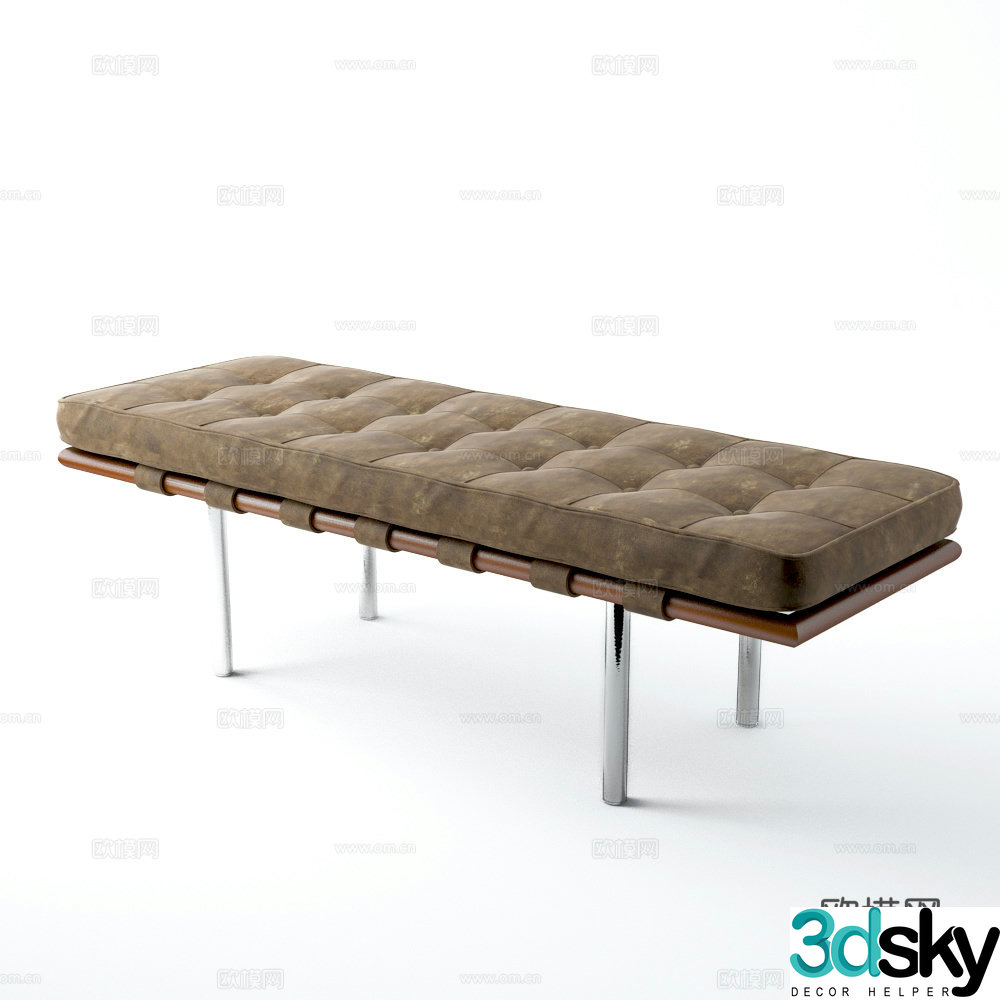 barcelona barcelona bench leather bench sofa bench leather bed tail 3d model