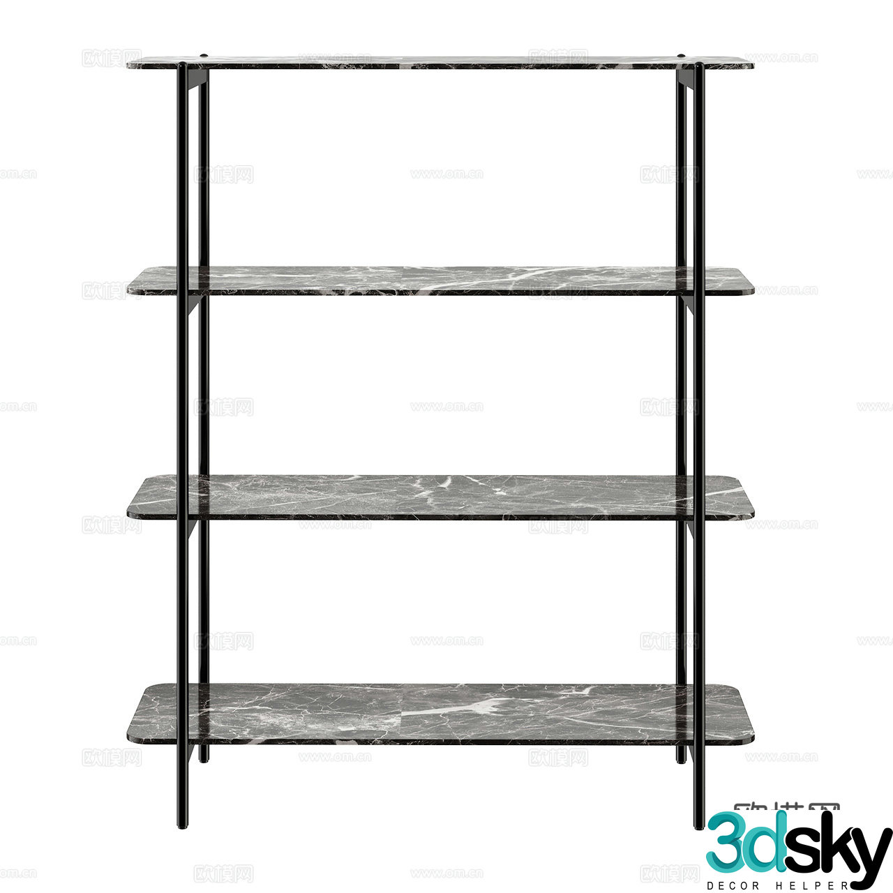 Pedrali Minimalist Bookshelf Marble Bookshelf Italian Bookshelf Decorative Shelf 3D Model