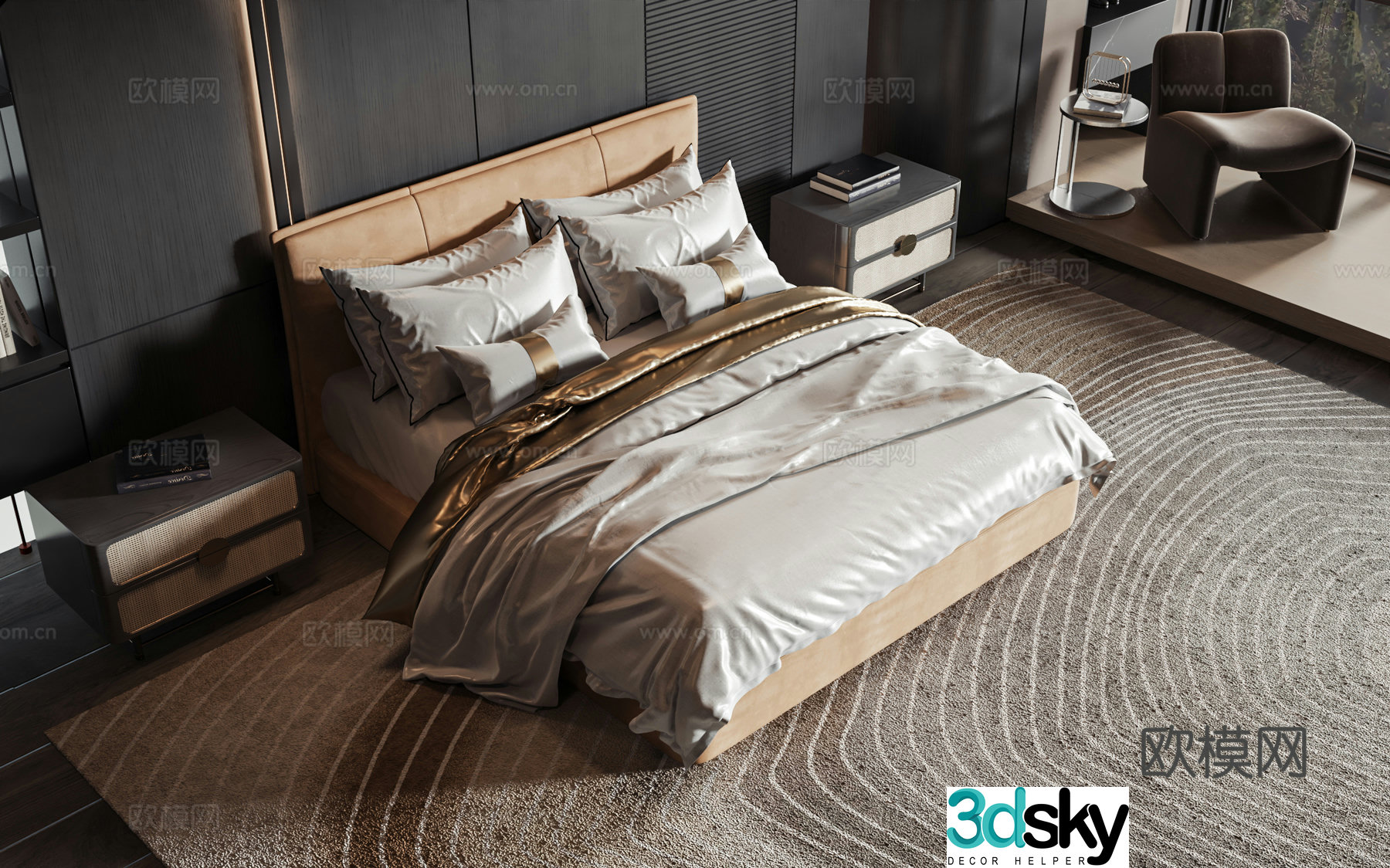 Modern style product bed 3d model