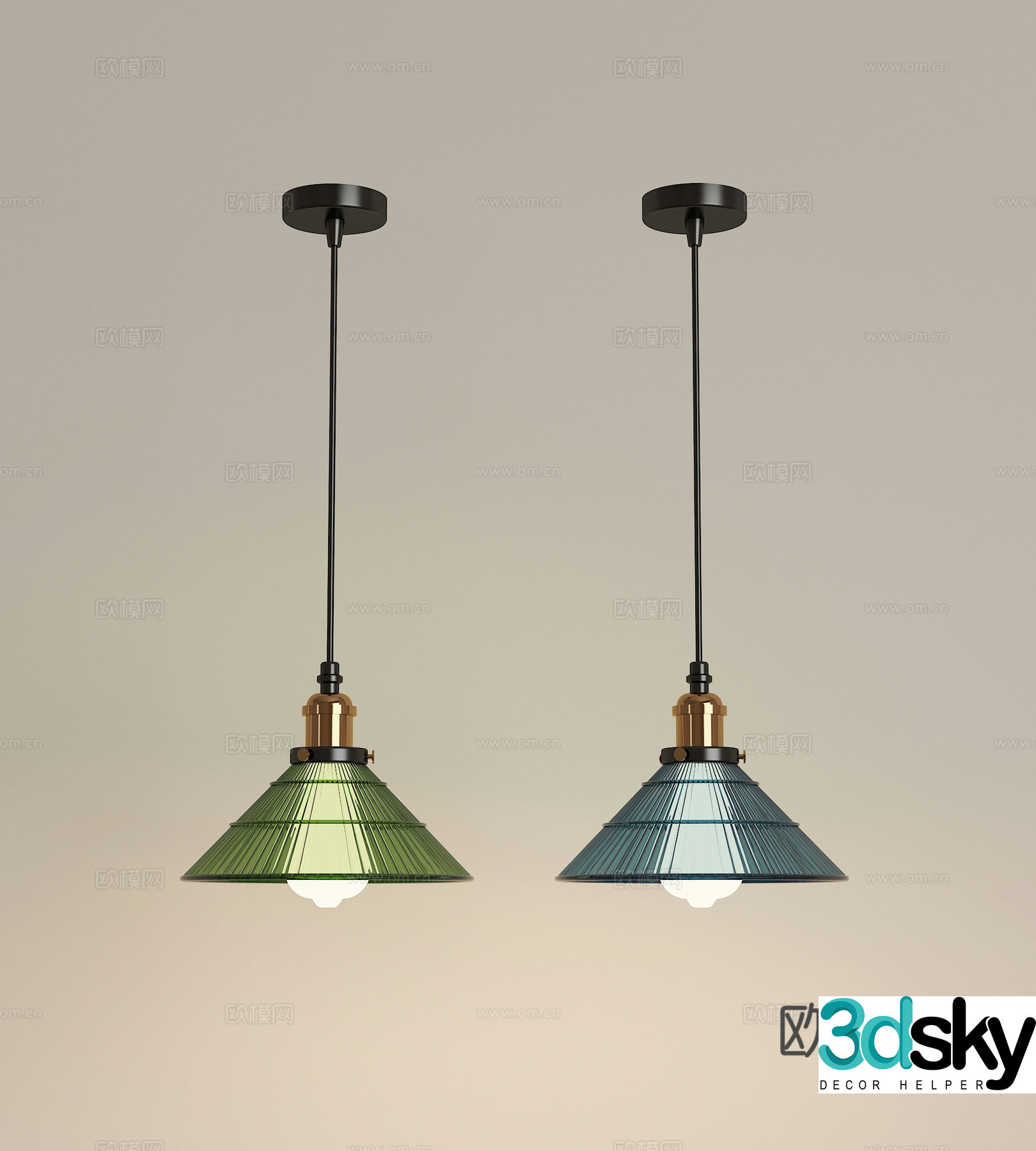 Modern light luxury chandeliers 3D model