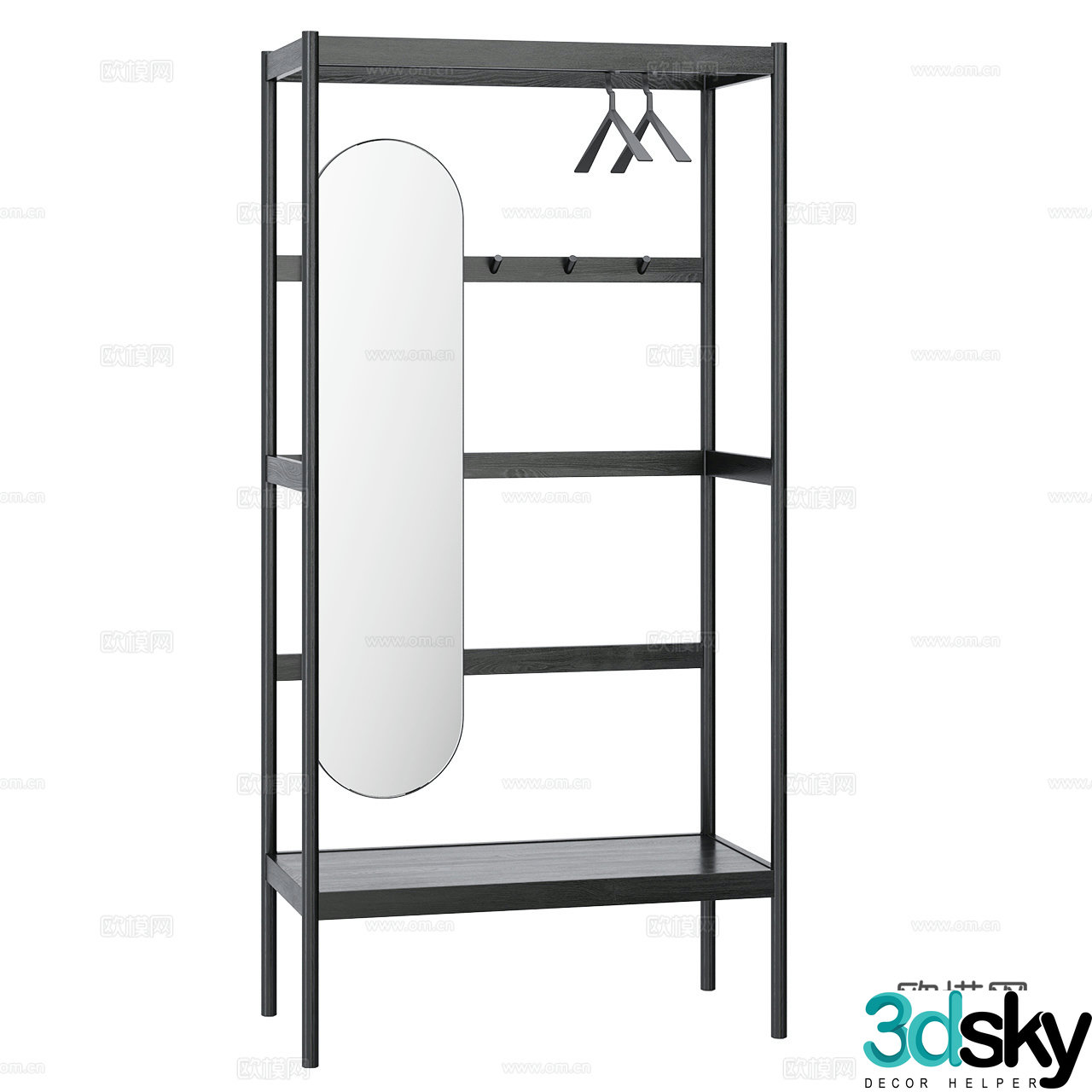 Schonbuch Nordic clothes hanger Minimalist clothes hanger Minimalist wardrobe Open wardrobe 3d model