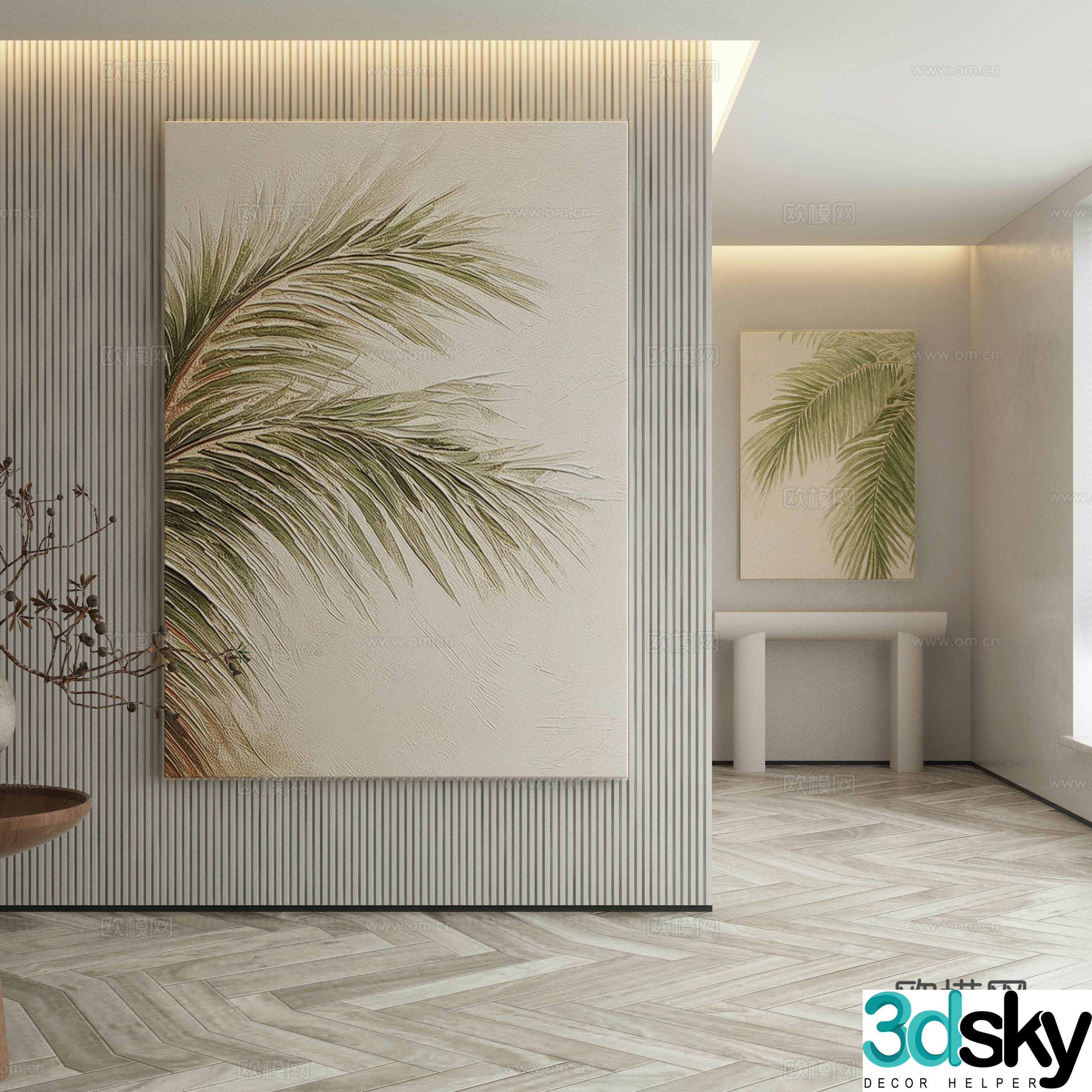Modern Wasabi Hanging Painting Oil Painting 3D Model