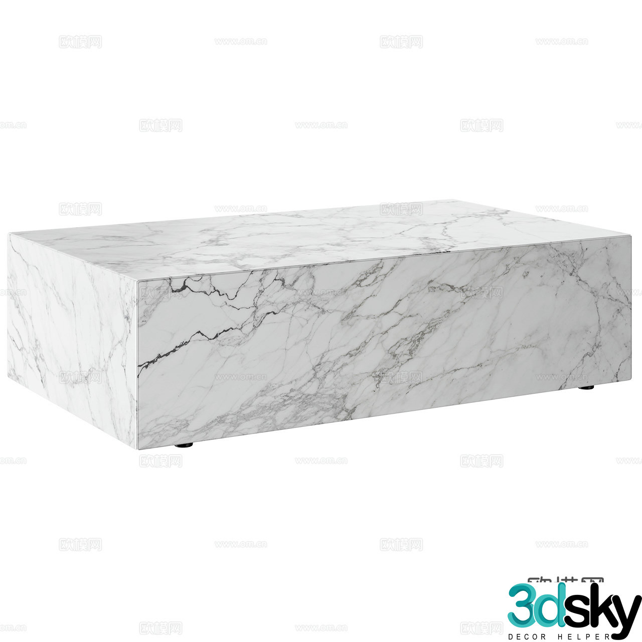 Audo Minimalist coffee table Italian coffee table Marble coffee table Rectangular coffee table Villa tea 3D model