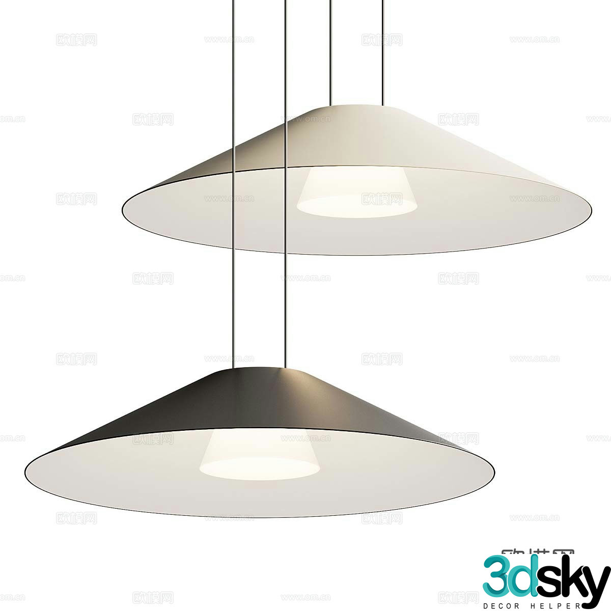 Modern minimalist decorative chandeliers 3d model