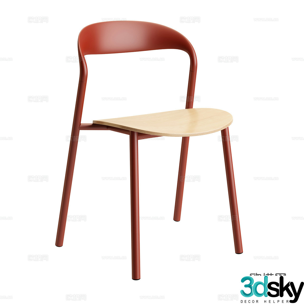 Lapalma Very simple chair Nordic single chair Dining chair Armchair Book chair Wooden chair 3d model