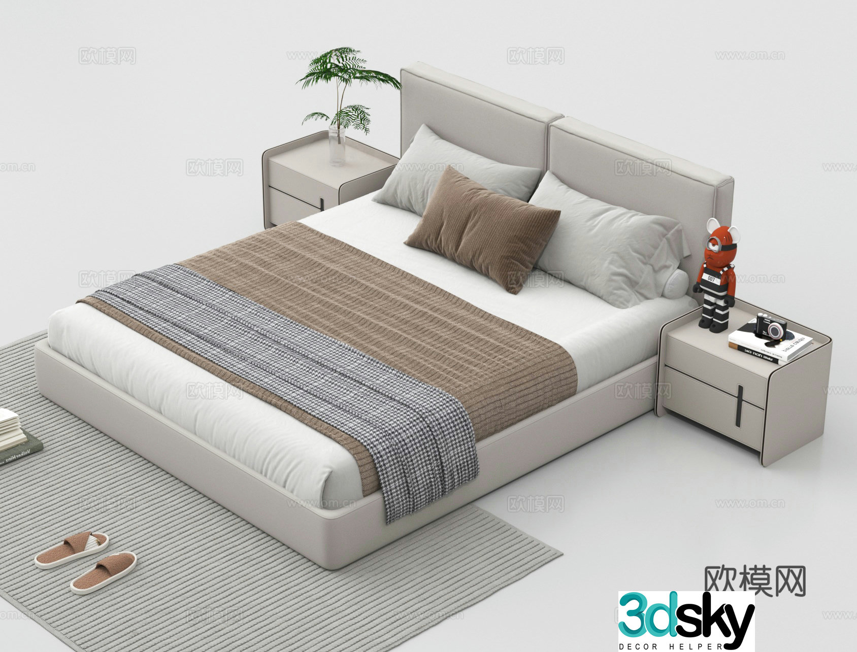 Double bed 3d model