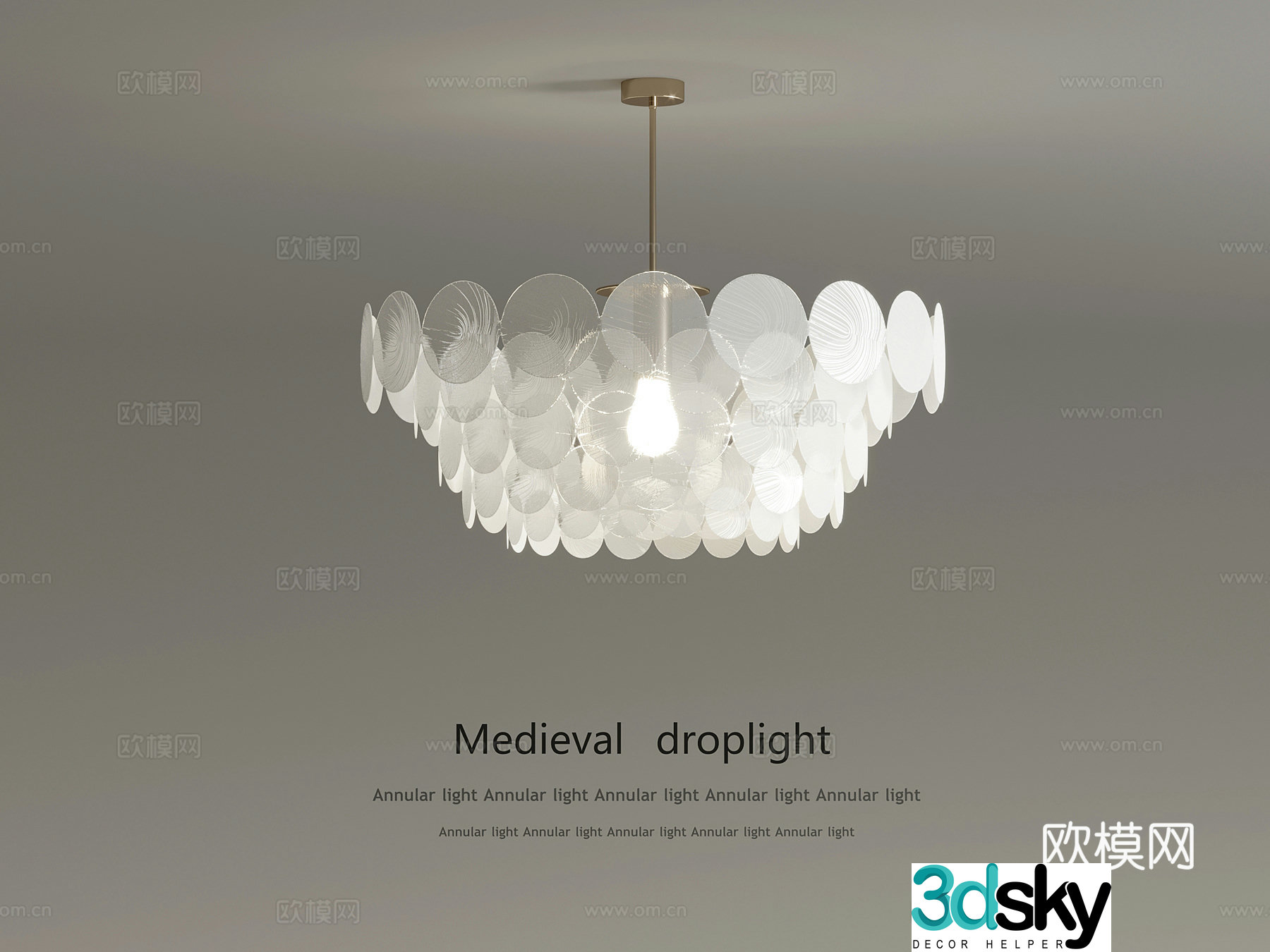 Chandelier French Cream Style Chandelier Glass Chandelier Decorative Chandelier 3D Model