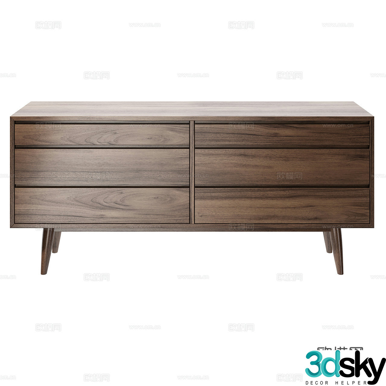 Wewood Minimalist side cabinet New Chinese side cabinet Dining side cabinet Decorative cabinet Chest of drawers 3D model